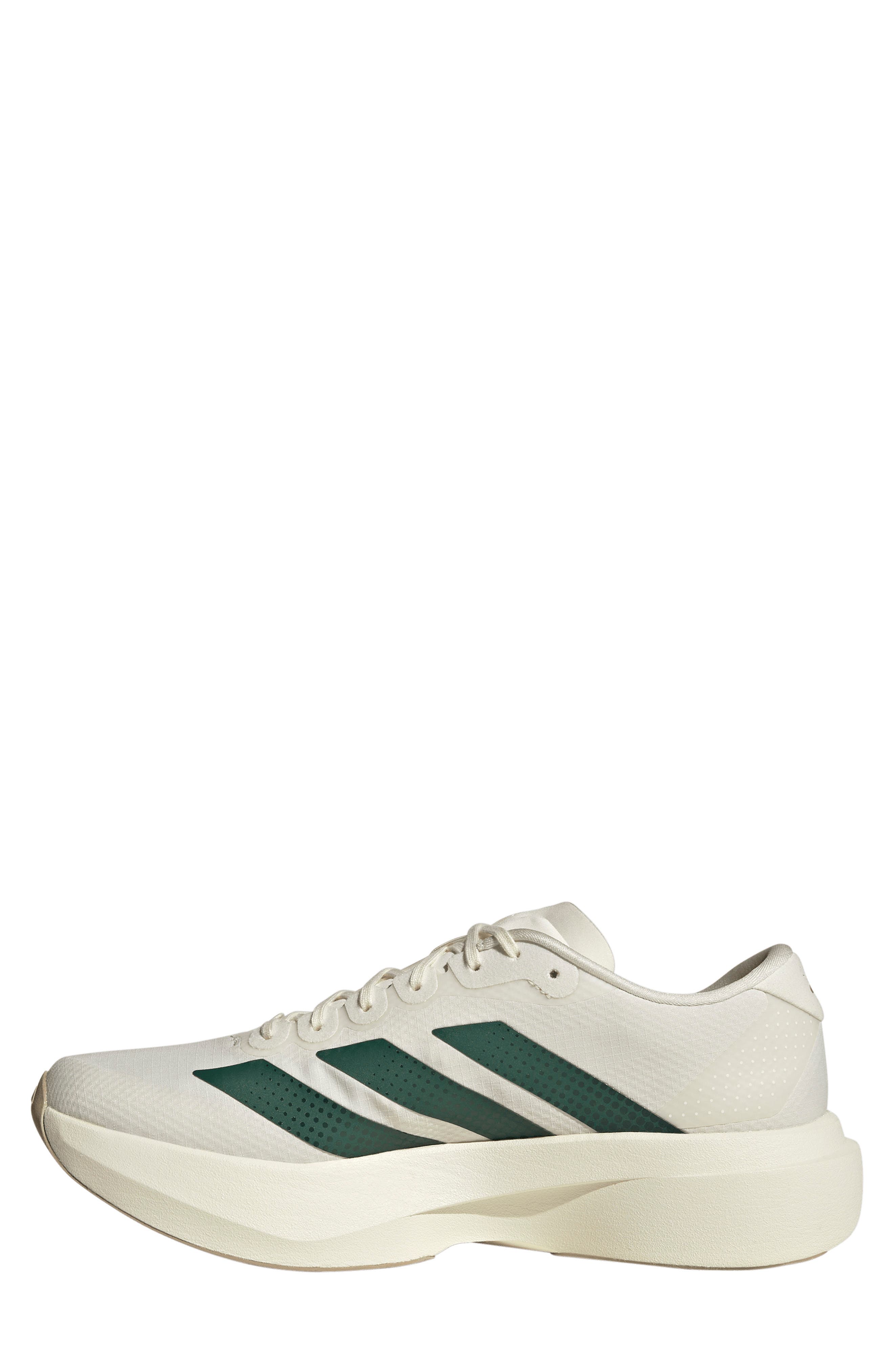 Adizero Evo SL WOVEN Running Shoe, Alternate, color, OFF WHITE/ GREEN/ ROYAL BLUE