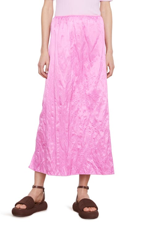 Crinkle Satin Maxi Skirt