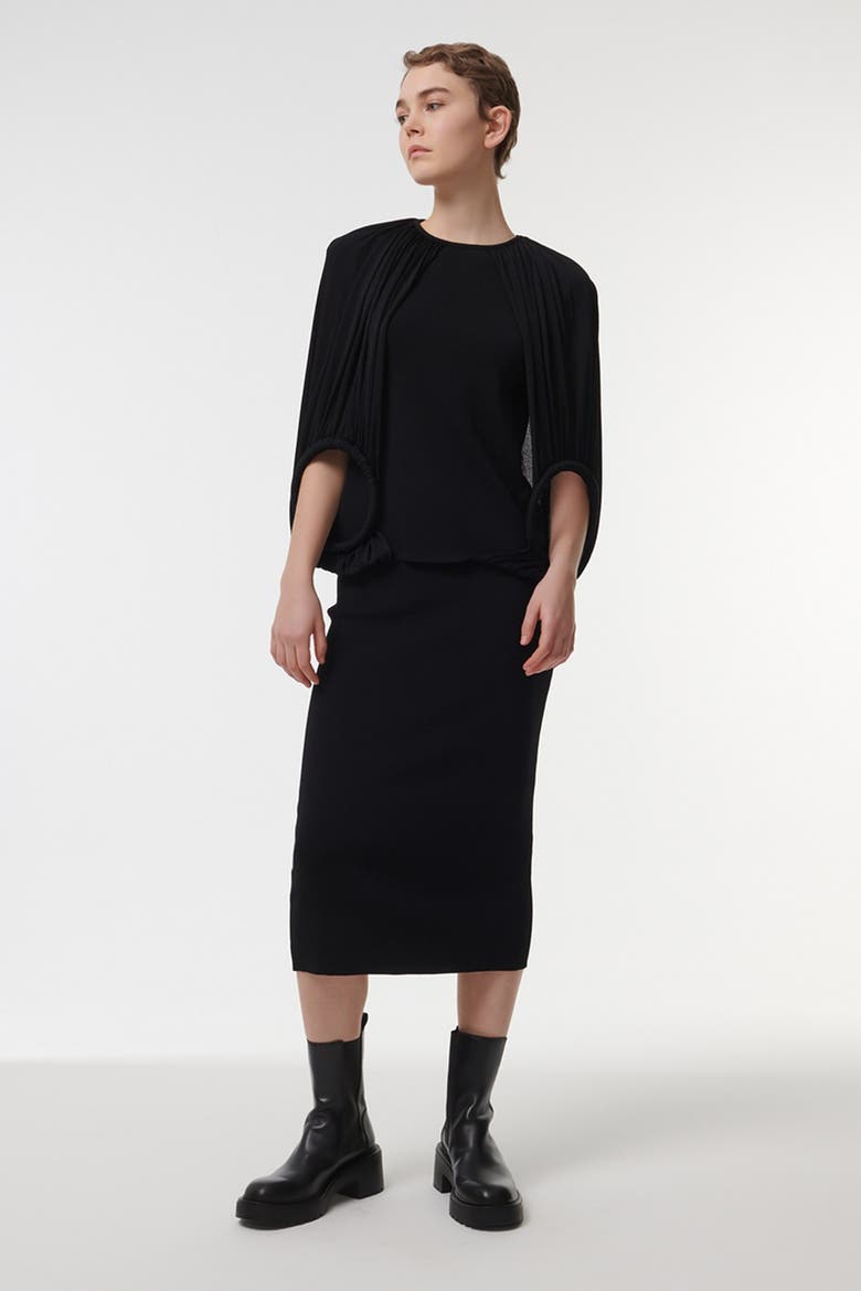 Double-Hoop Knitted Top, Alternate, color, Black