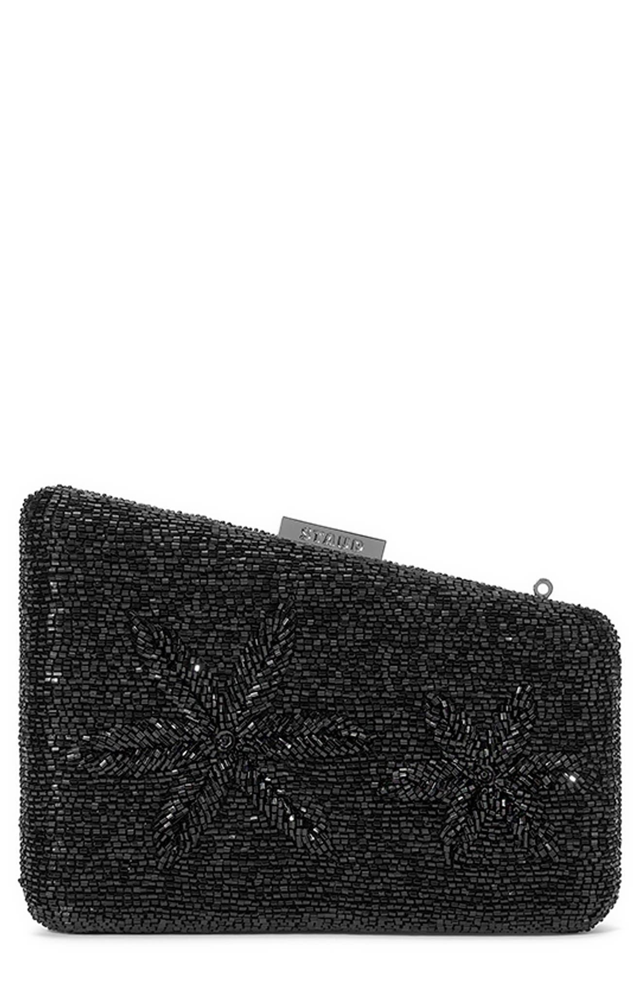 STAUD Carmella Beaded Clutch, Main, color, 