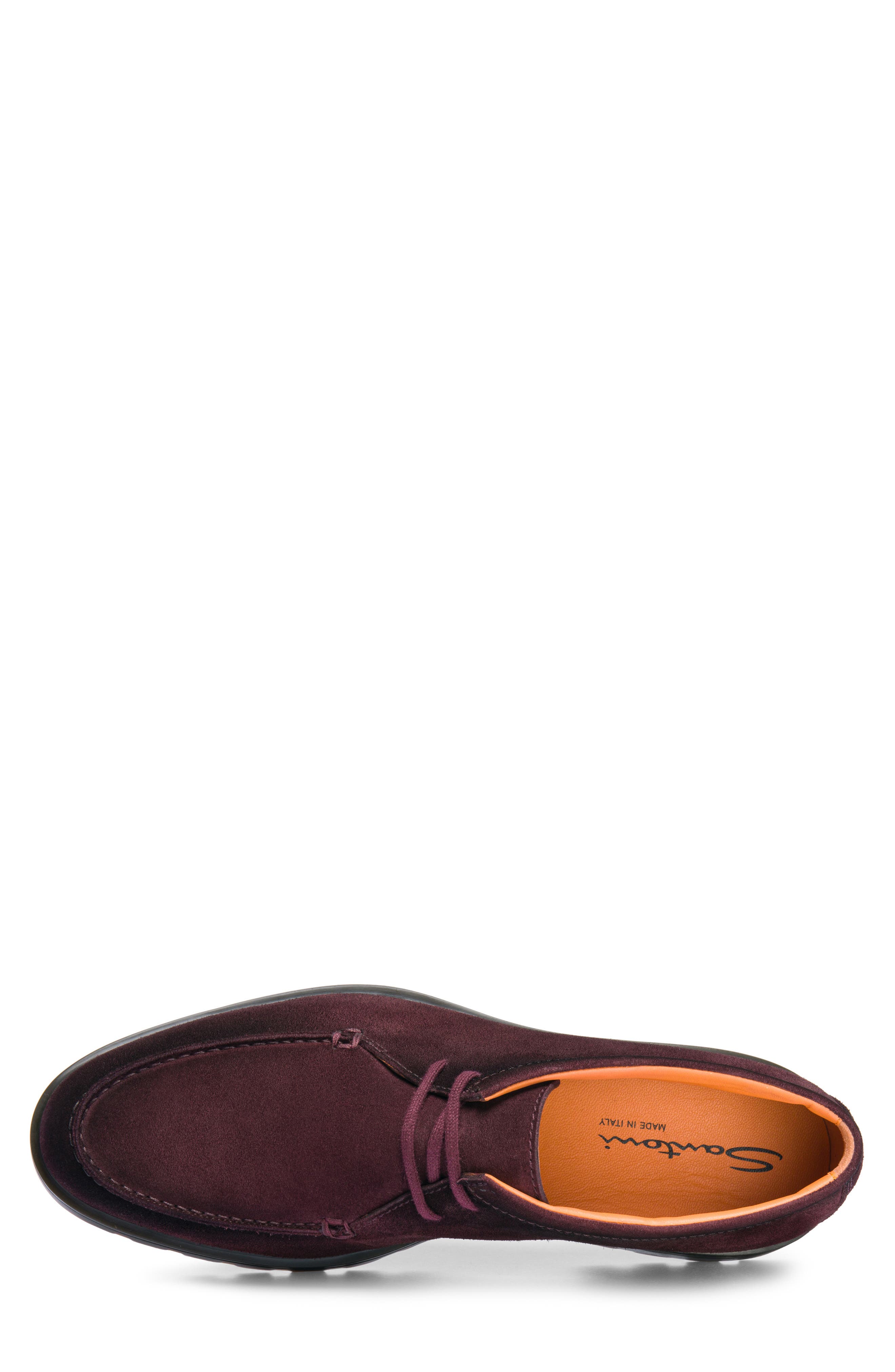 Santoni Suede Chukka Boot, Alternate, color, Dark Red