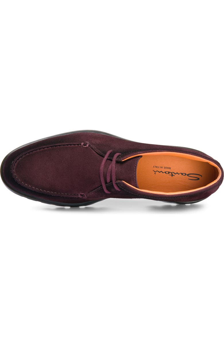 Santoni Suede Chukka Boot, Alternate, color, Dark Red