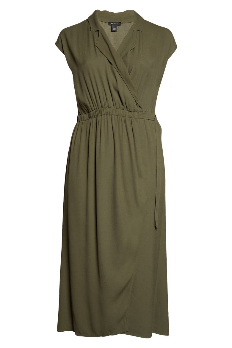 Cap Sleeve Wrap Shirdress, Alternate, color, OLIVE SARMA
