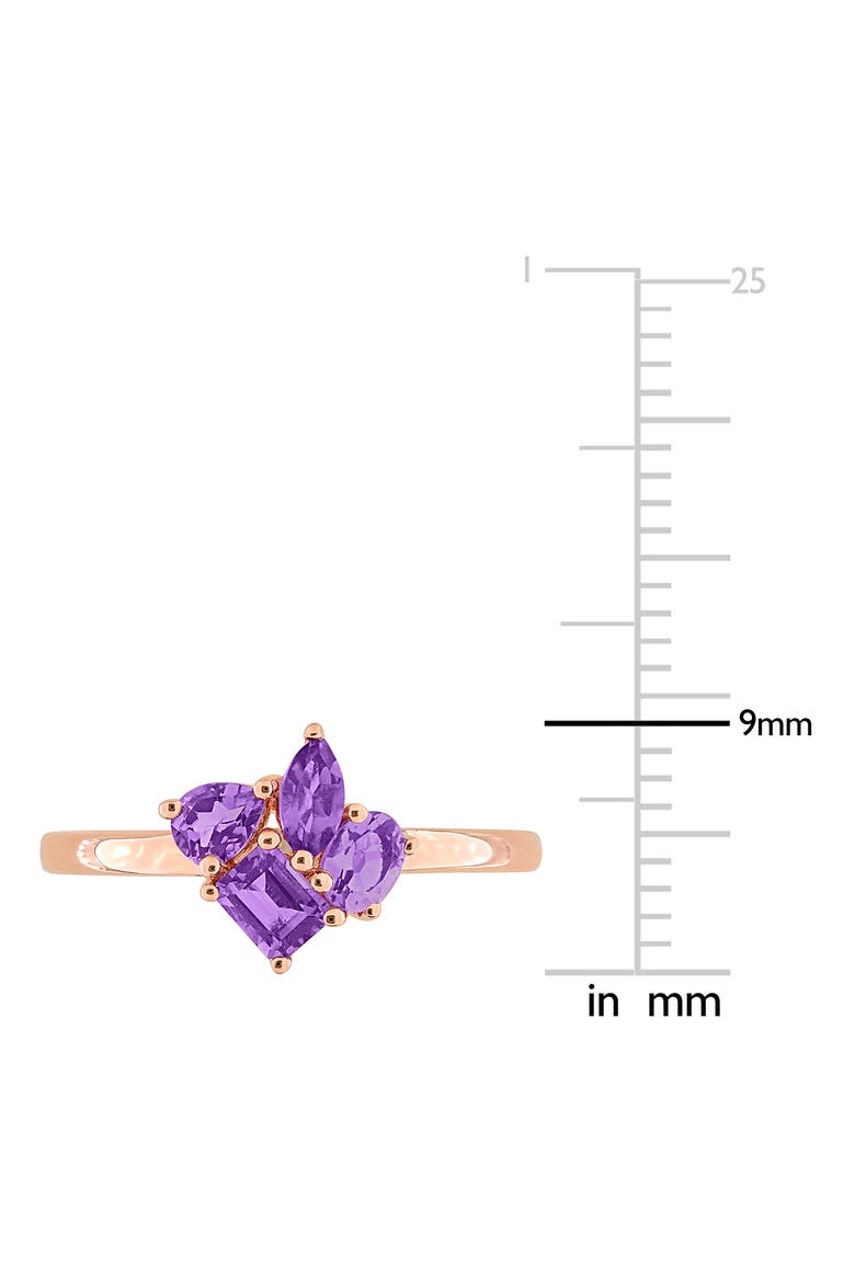 Rose Gold Plated Multi-Shaped Amethyst Ring, Alternate, color, PURPLE