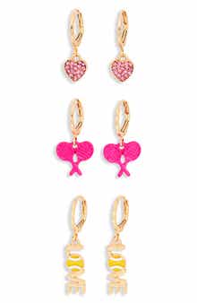 Set of 3 Tennis Huggie Hoop Earrings