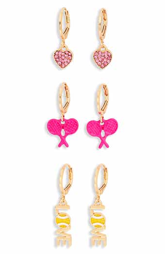 Set of 3 Tennis Huggie Hoop Earrings