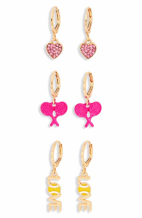 Set of 3 Tennis Huggie Hoop Earrings