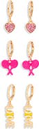 Leith Set of 3 Tennis Huggie Hoop Earrings