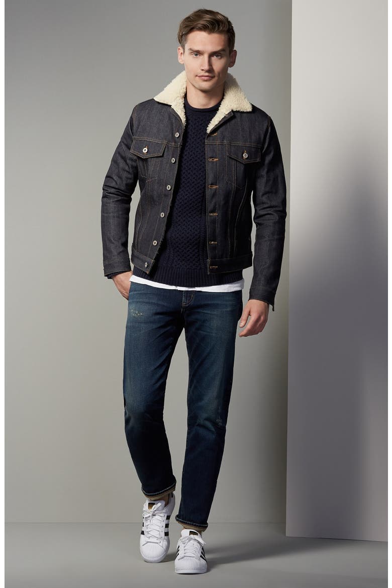 Fleece Lined Denim Jacket, Alternate, color, TWILL/ BEIGE