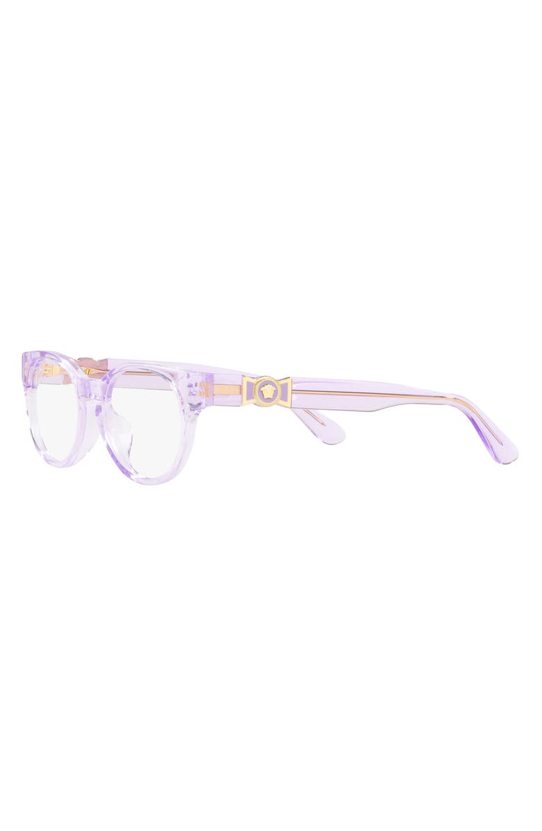 Versace 47mm Oval Optical Glasses, Alternate, color, Trans Pink
