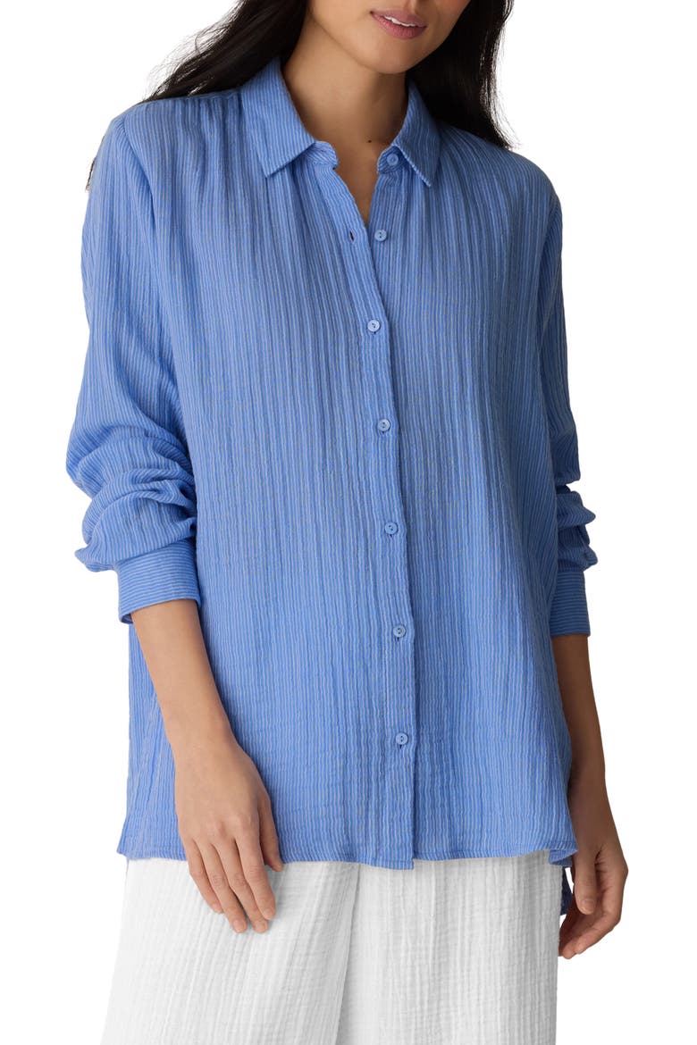 Classic Collar Easy Organic Cotton Button-Up Shirt, Main, color, CORNFLOWER