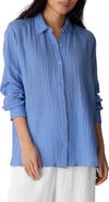 Eileen Fisher Classic Collar Easy Organic Cotton Button-Up Shirt