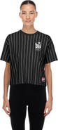 New Era Women's New Era  Black LA 2028 Summer Olympics Mesh Back Pinstripe Boxy T-Shirt