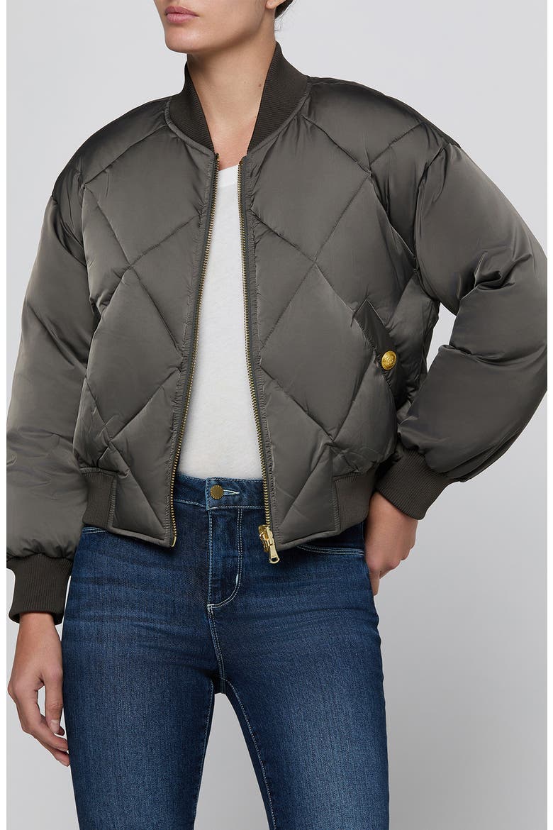 Violeta Reversible Bomber Jacket, Alternate, color, GRY OLIVE/CHARCOAL HERRINGBONE
