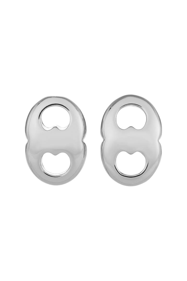 Gemini Link Stud Earrings, Main, color, LIGHT SILVER