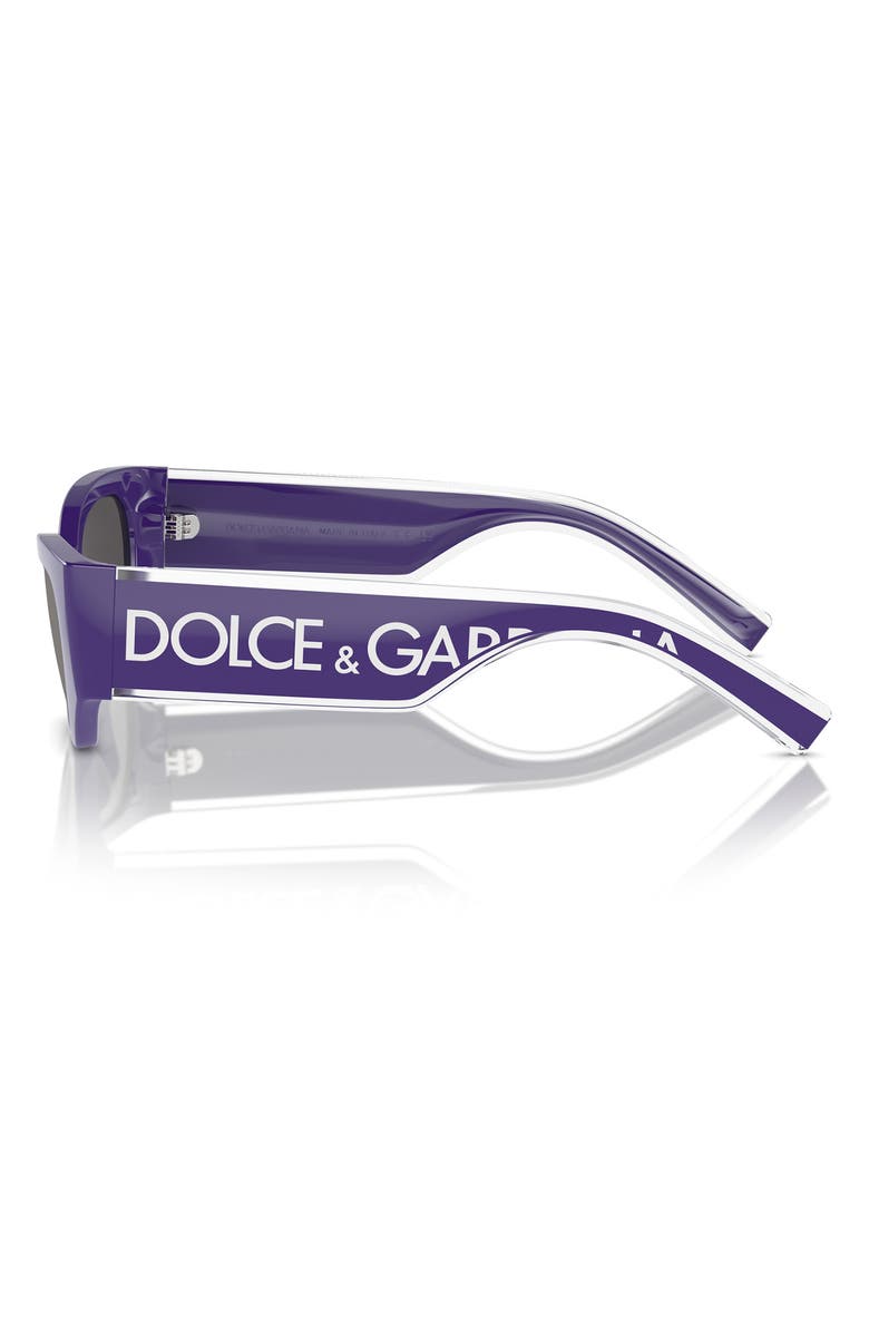 Dolce&Gabbana Kids
 48mm Small Cat Eye Sunglasses, Alternate, color, Purple / Dark Grey