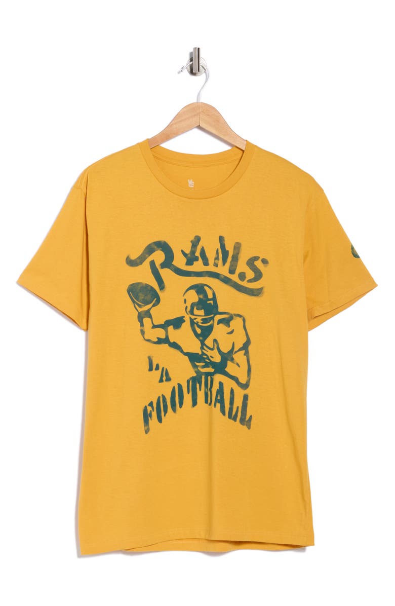 Junk Food NFL Rams Cotton Graphic T-Shirt, Alternate, color, Mustard