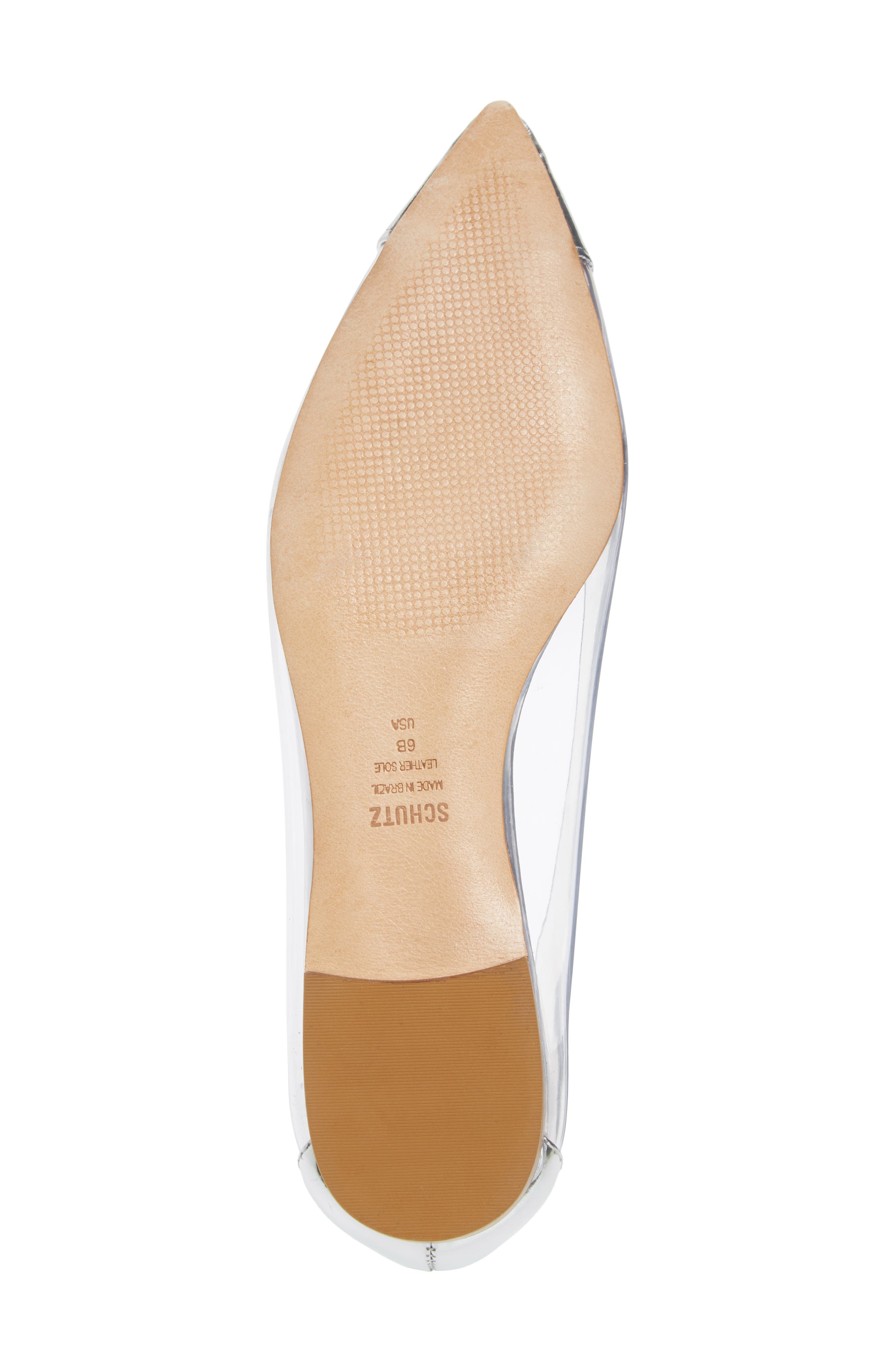 Clearly Pointy Toe Flat, Alternate, color, SILVER