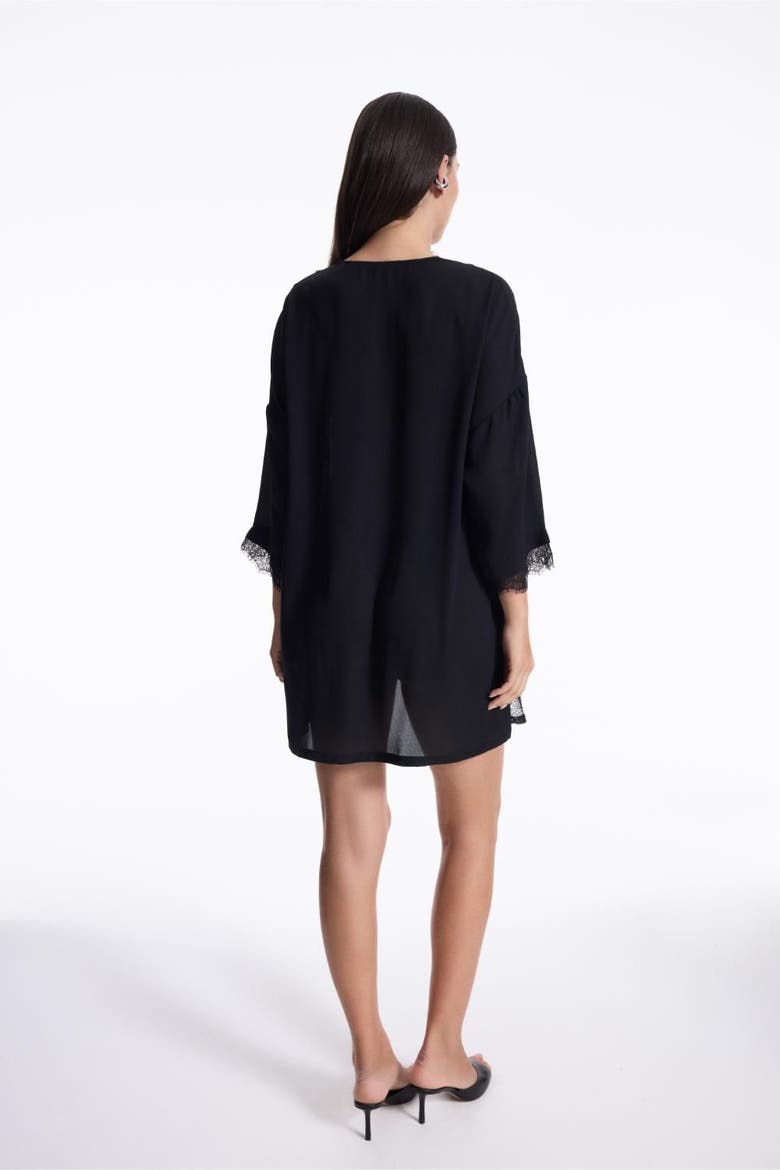 Caroline Chiffon Robe, Alternate, color, Black