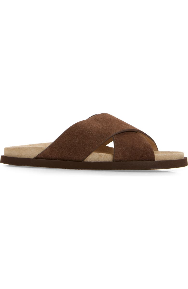 Brunello Cucinelli Cross Strap Slide Sandal, Alternate, color, Cay70 Tan Brown