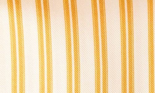 Vince Silk Twill Stripe Slim Scarf In Dark Marigold