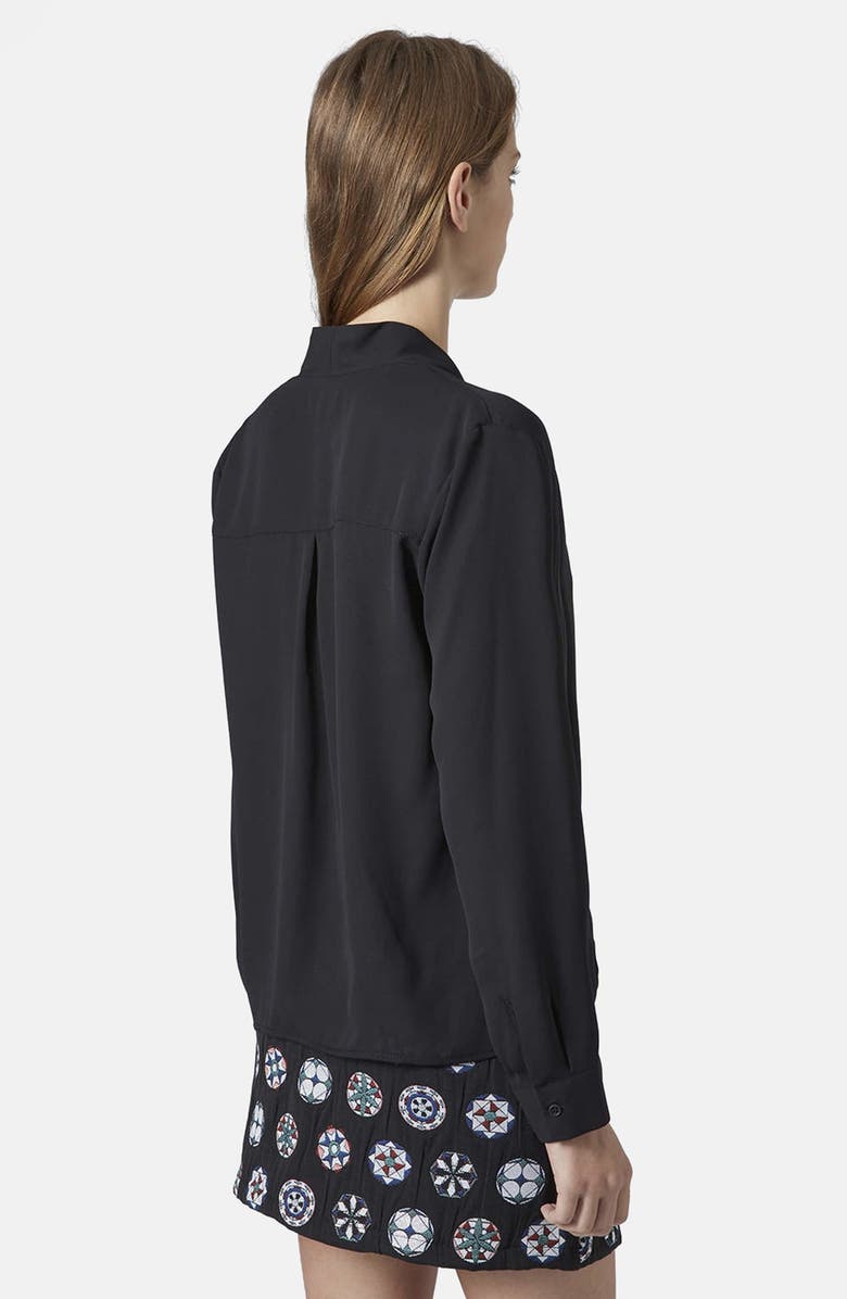 Topshop Surplice Pocket Blouse, Alternate, color, 