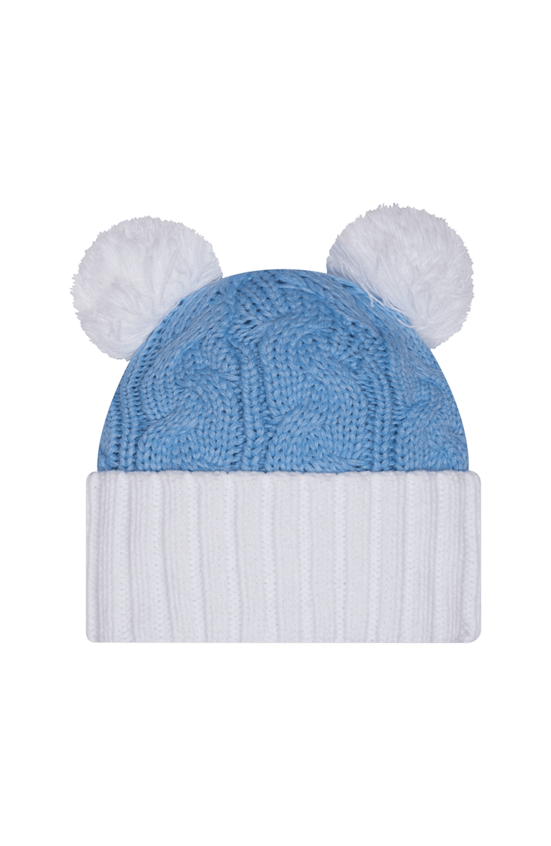 New Era Women's New Era  Carolina Blue North Carolina Tar Heels Tonal Cuffed Knit Hat with Double Poms, Alternate, color, Light Blue