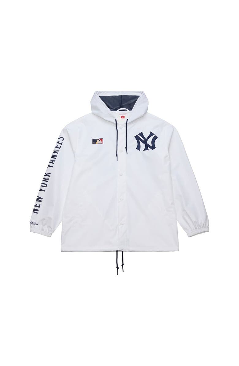 Mitchell & Ness Men's Mitchell & Ness White New York Yankees Vintage Full-Snap Hooded Coaches Jacket, Alternate, color, 