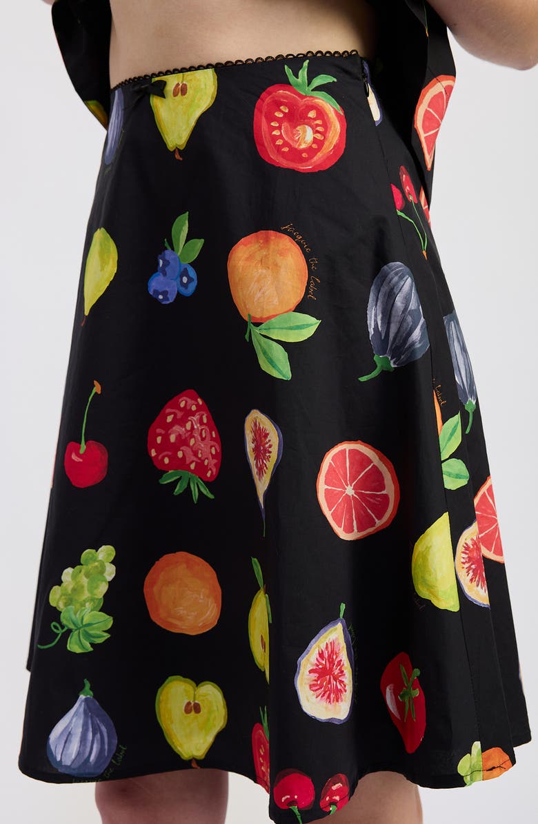 JACQUIE THE LABEL Melody Print Poplin Skirt, Alternate, color, Black Red Multi