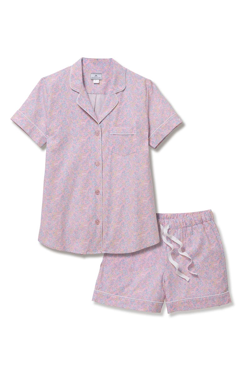 Petite Plume Brushed Cotton Twill Short Pajamas, Main, color, Pink