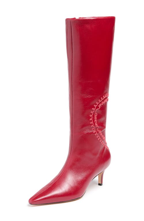 Cinq À Sept Casey Embroidered Heart Tall Boot In Burgundy