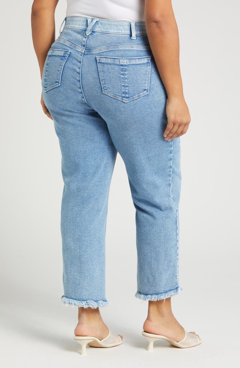 Wit & Wisdom 'Ab'Solution Frayed Twist Seam High Waist Straight Leg Jeans, Alternate, color, 