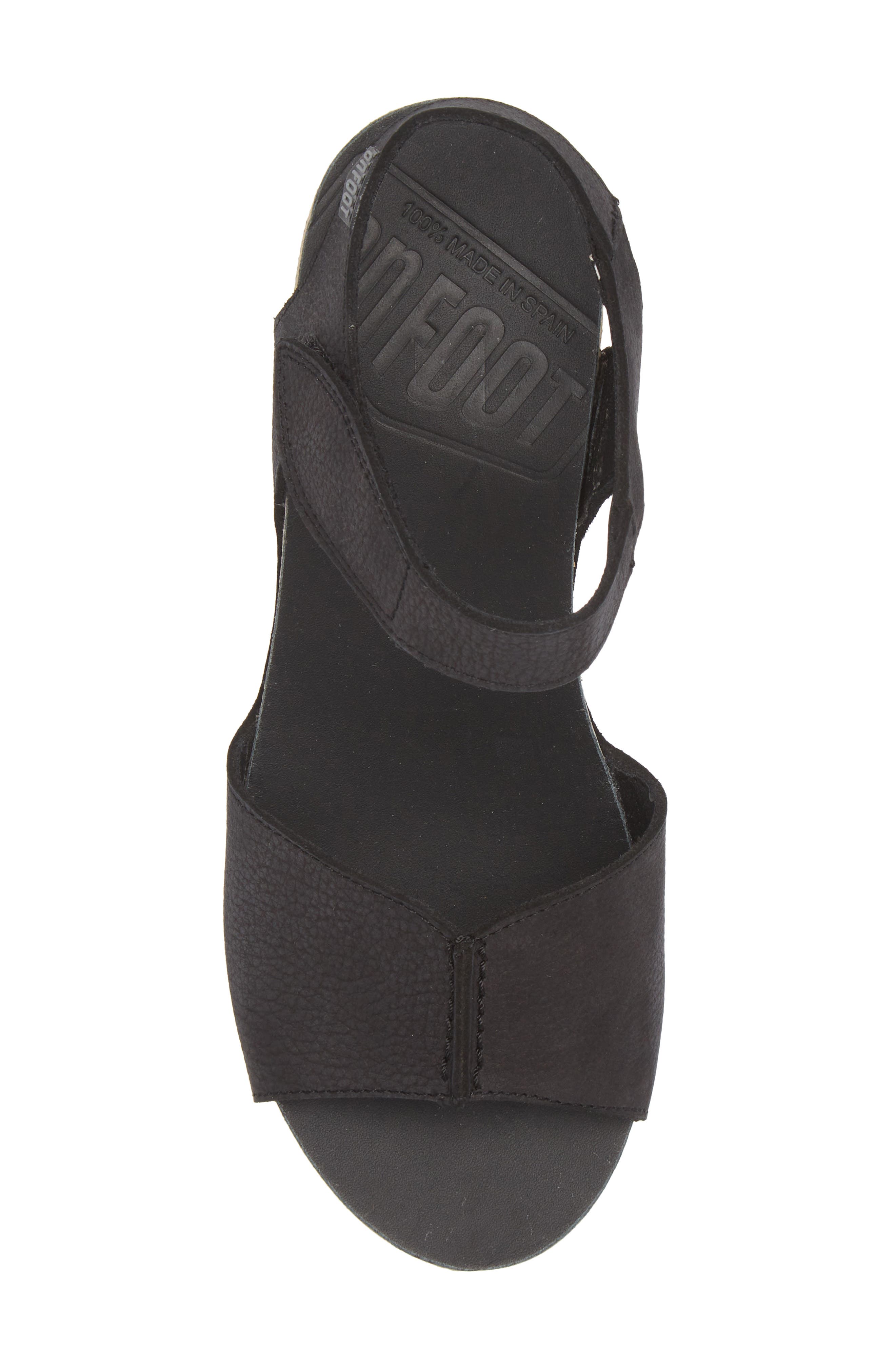 On Foot Leather Wedge Sandal, Alternate, color, Black Leather