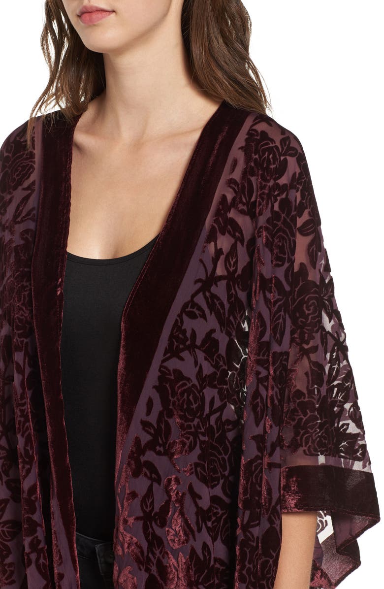WOVEN HEART GIRLS Burnout Velvet Kimono, Alternate, color, 