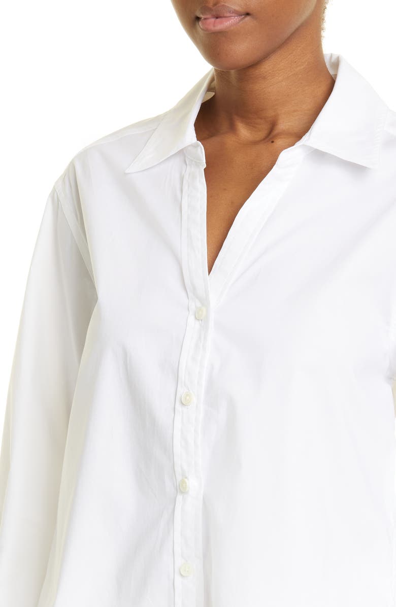 Jonathan Simkhai Standard Skylar Tie Back Cotton Poplin Blouse, Alternate, color, 