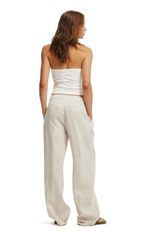 Cotton On Elle Linen Wide Leg Suiting Pant In Natural
