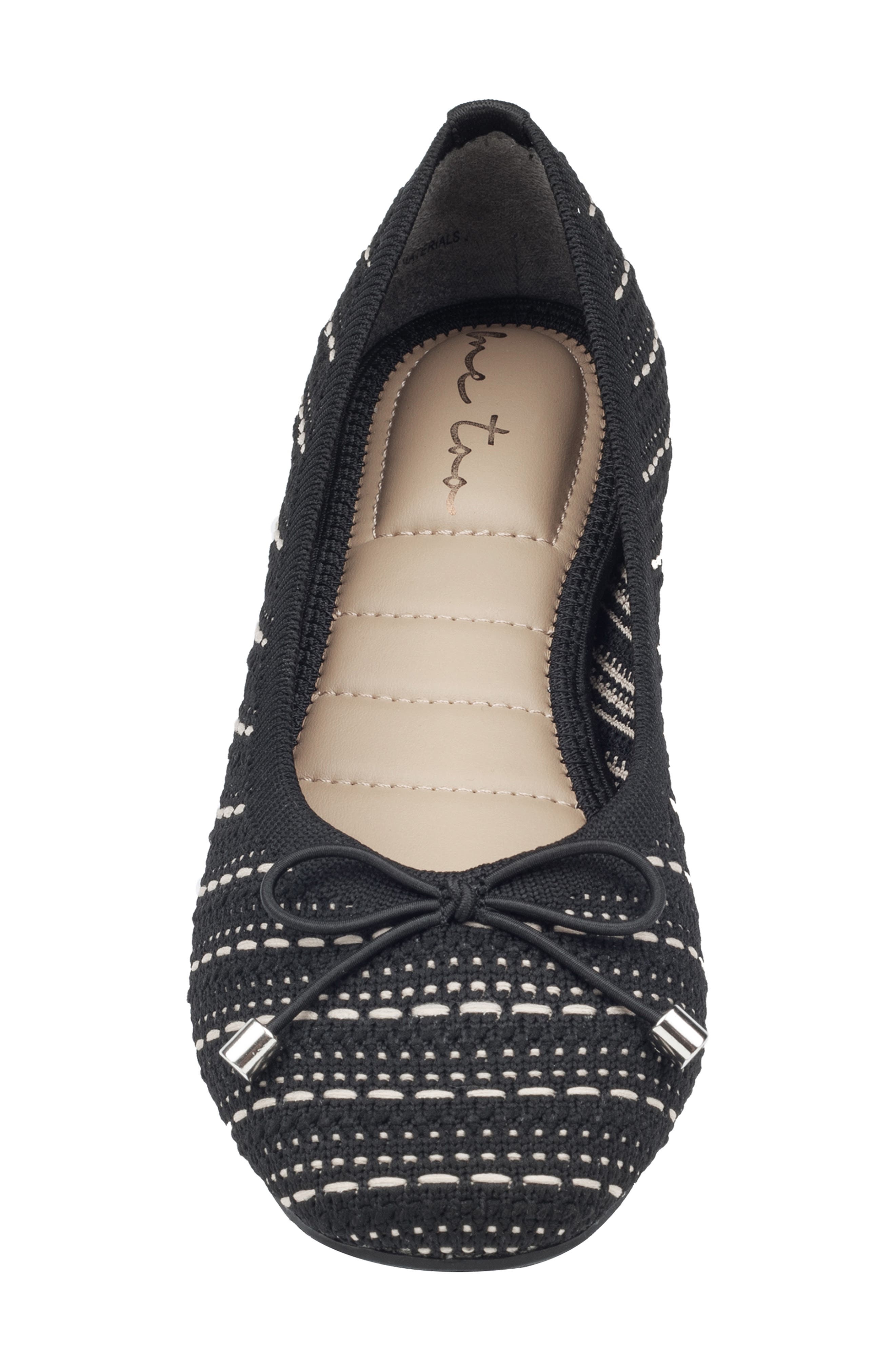 Me Too Saylor Ballet Flat, Alternate, color, Black/ Ivory Dot