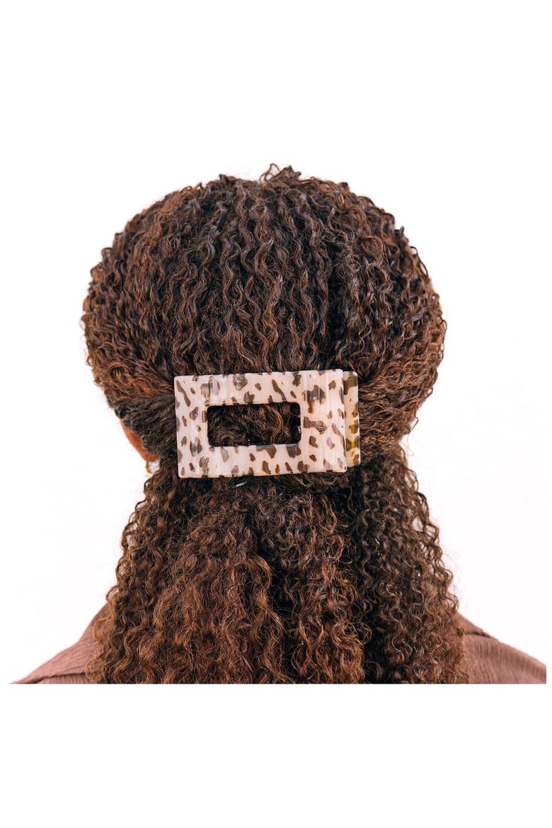 Medium Flat Rectangle Hair Clip, Alternate, color, BLONDE TORTOISE