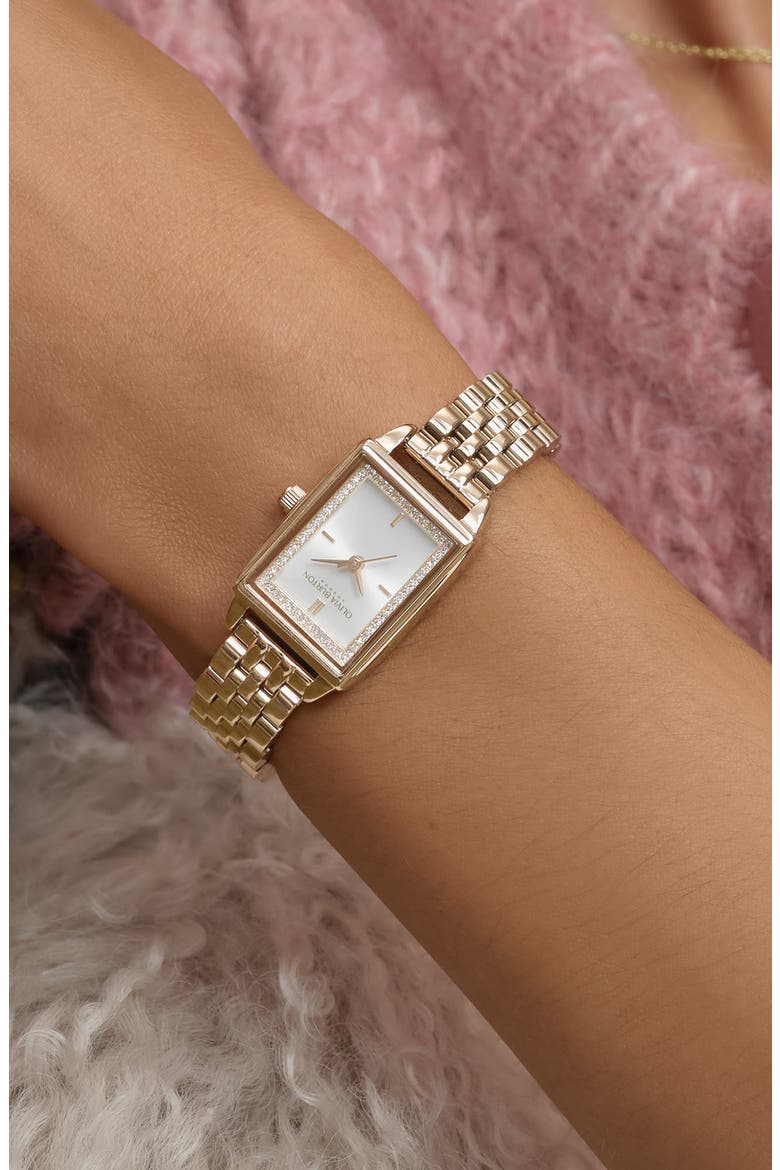 Classics Rectangular Bracelet Watch, 20mm, Alternate, color, WHITE