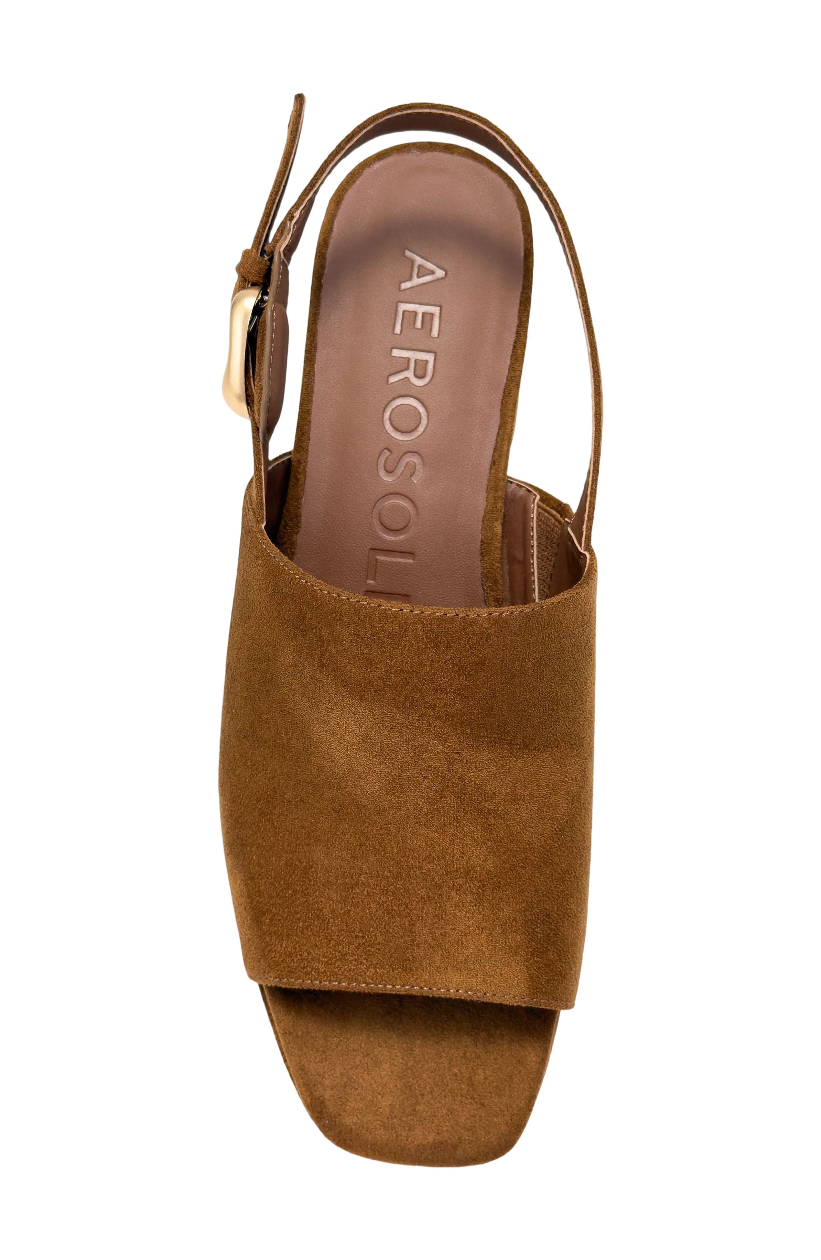 Pearl Faux Suede Sandal, Alternate, color, TOBACCO