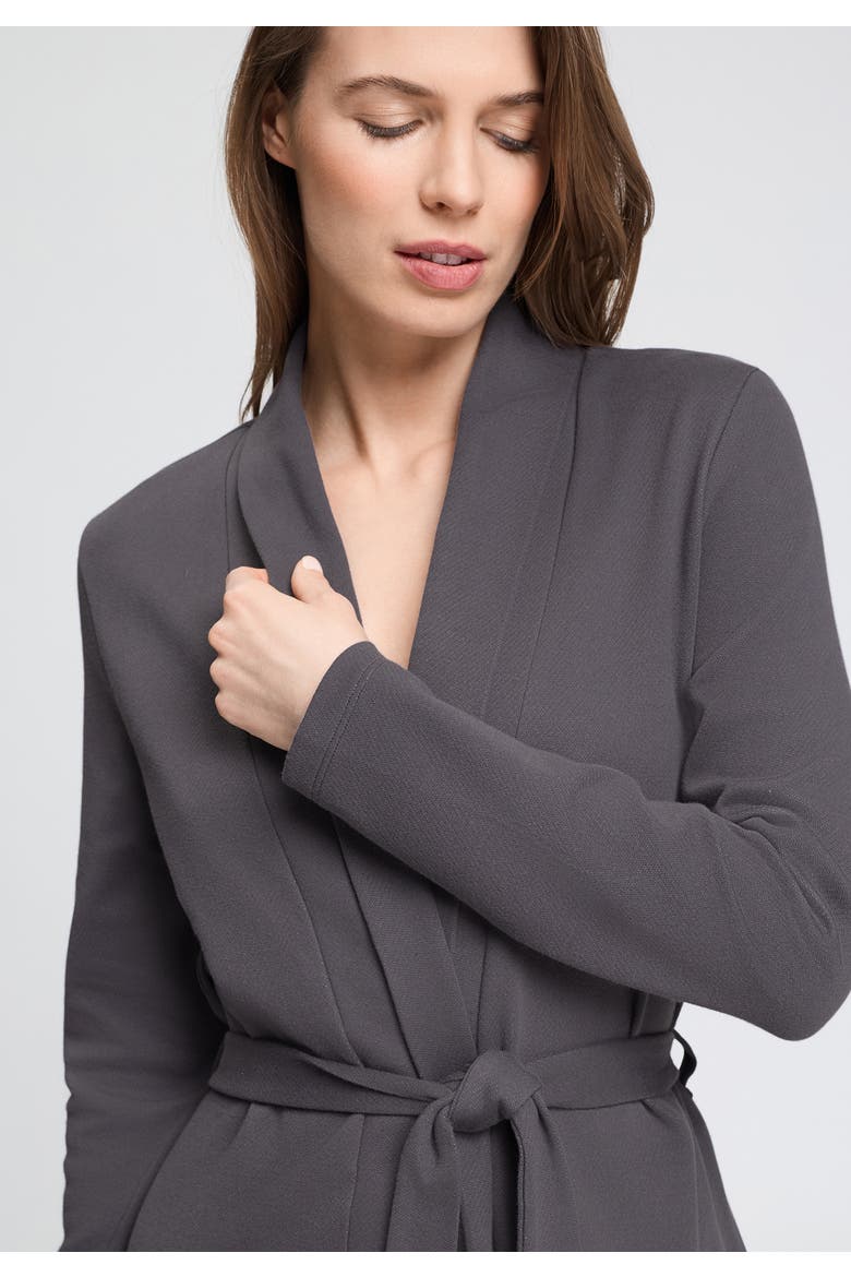 Easy Wear Cotton Blend Robe, Alternate, color, Dark Sesame