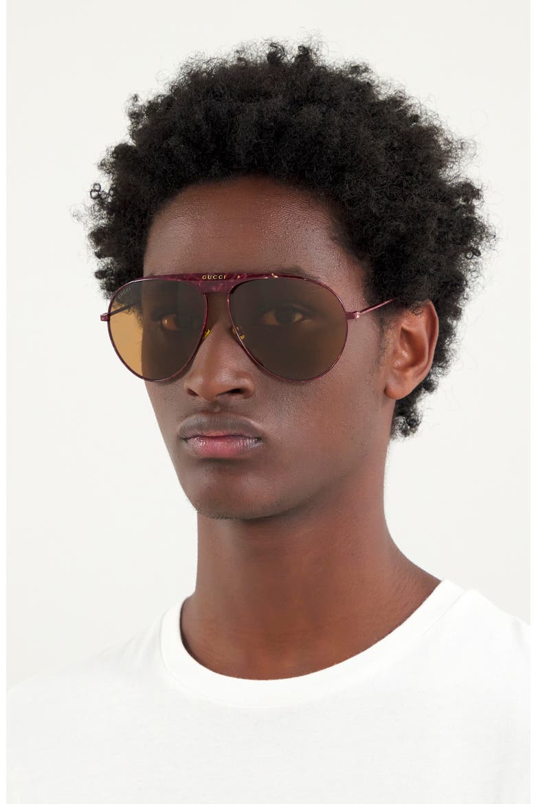65mm Oversize Aviator Sunglasses, Alternate, color, HAVANA/ BROWN