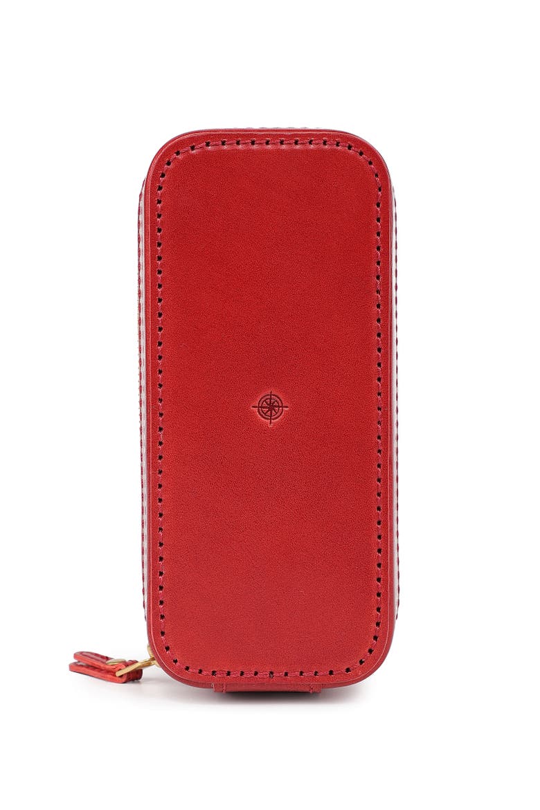 Oblong Genuine Leather Jewelry Box, Alternate, color, Burgundy