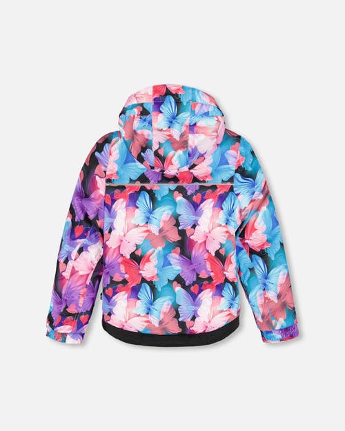 Deux Par Deux Two-piece Play Snowsuit With Butterfly Jacket In Blue