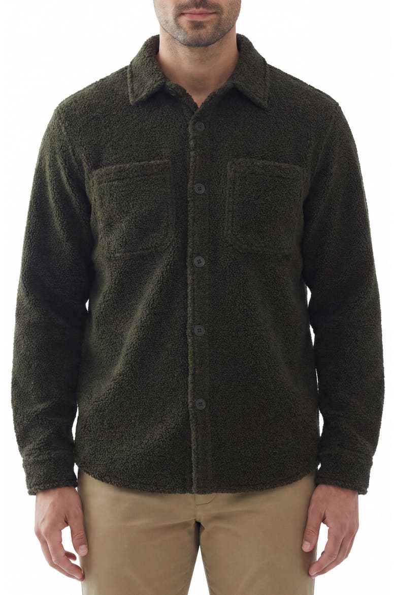 Teddy Fleece Overshirt, Alternate, color, 30 FADED GREEN