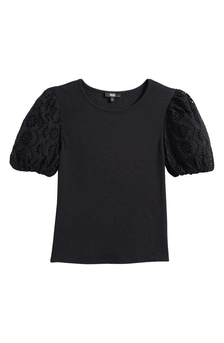 PAIGE Marina Eyelet Puff Sleeve T-Shirt, Alternate, color,