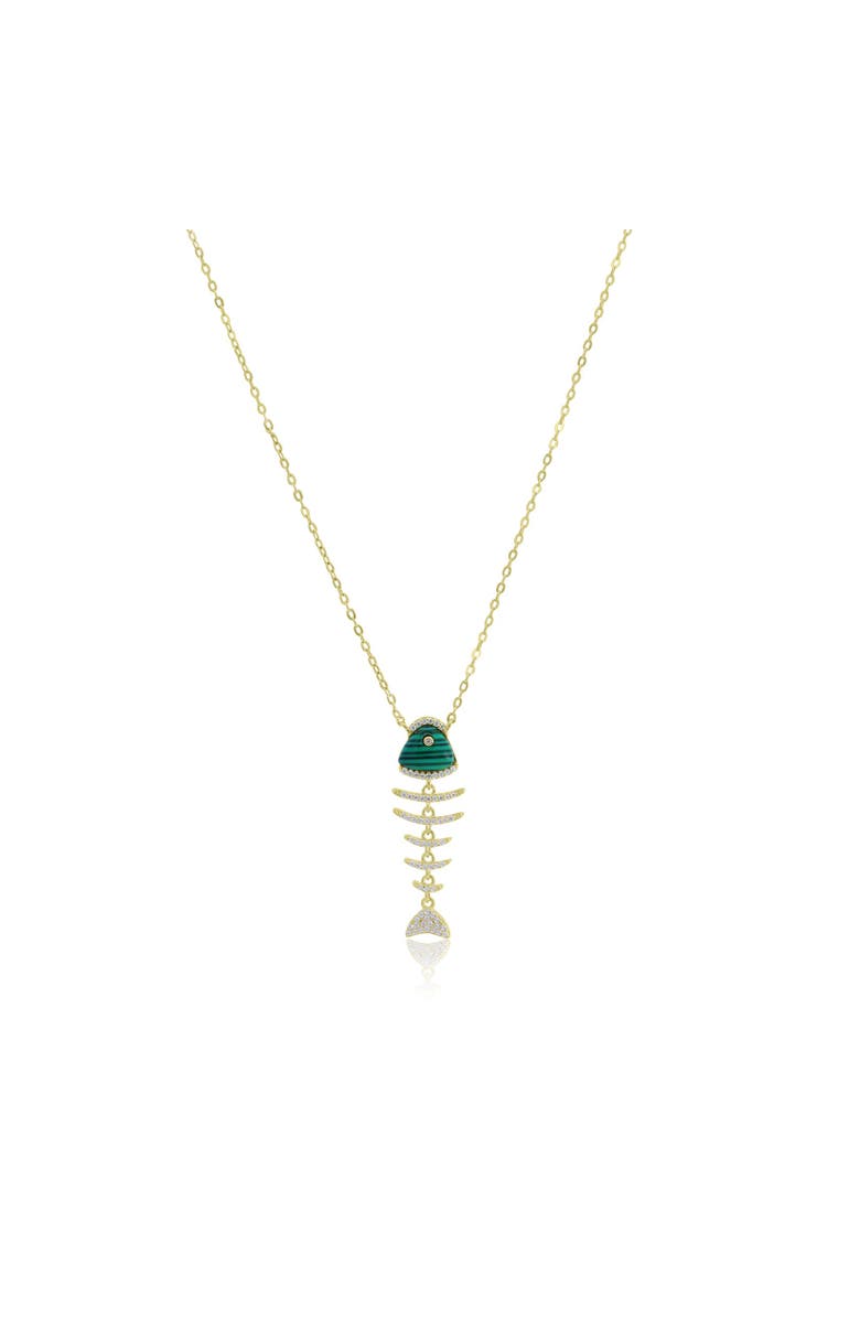 The Lovery Fine Jewelry Malachite Fish Necklace, Main, color, Malachite