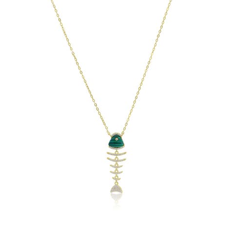 Malachite Fish Necklace