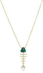 The Lovery Fine Jewelry Malachite Fish Necklace
