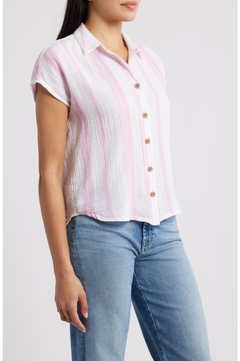 Gem Stripe Shirt, Alternate, color, CALAMINE